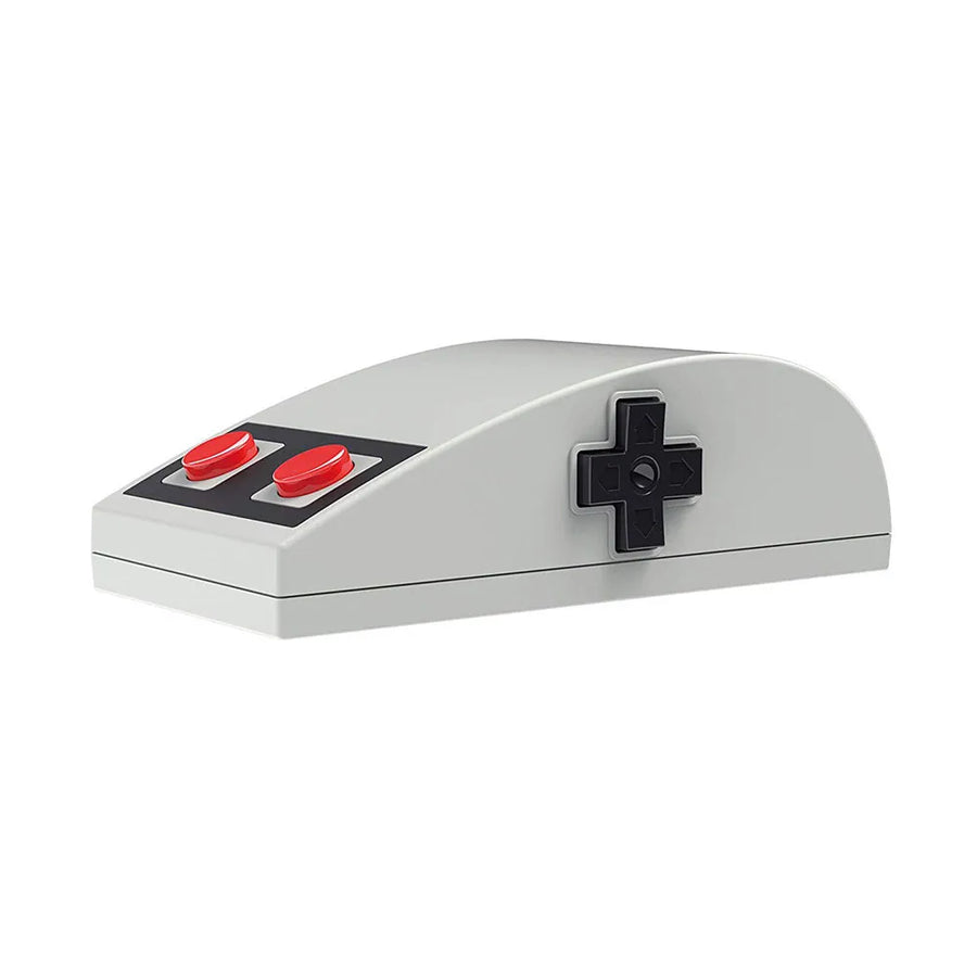 Grey 8BitDo N30 wireless mouse, two red buttons and side navigation pad