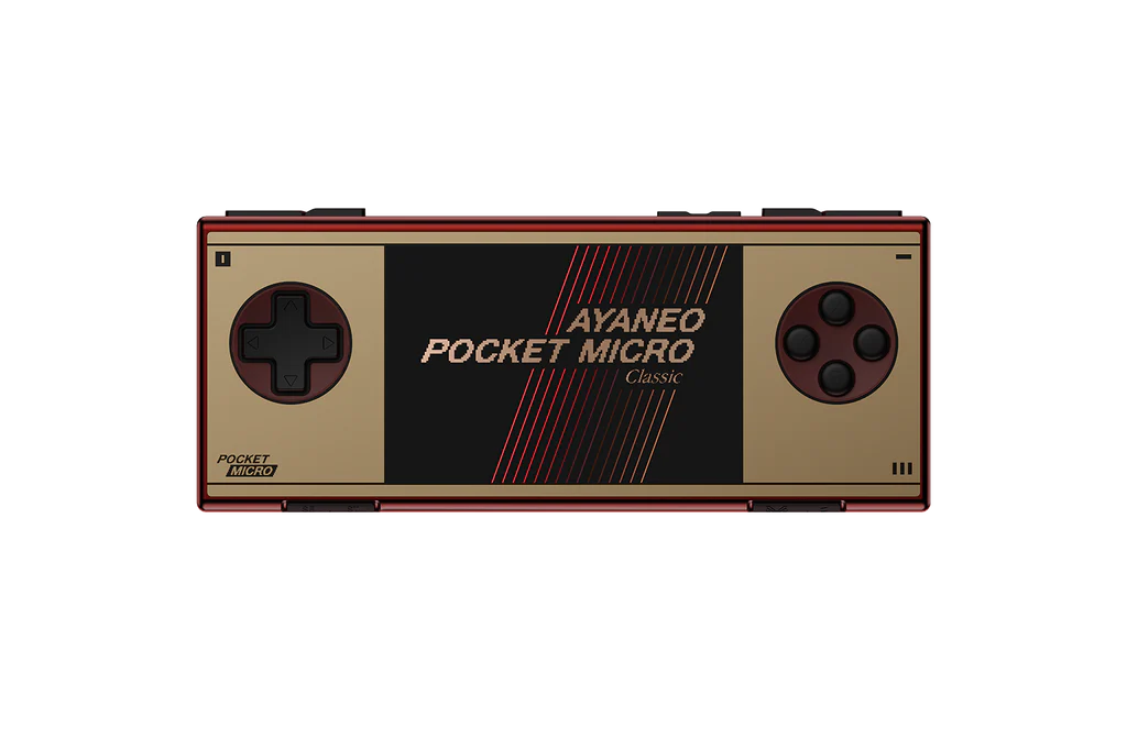 AYANEO Pocket Micro Classic – Mini console Android premium vue de face de la console portable