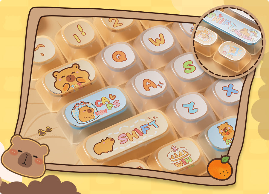 Set de keycaps PBT Akko, profils MOG/MOA/MAO, dye-sublimation 5 faces, tiges MX (visuel 34)