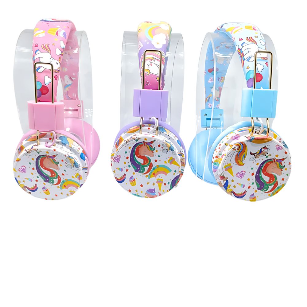Casque audio enfant licorne disponible sous plusieurs couleurs