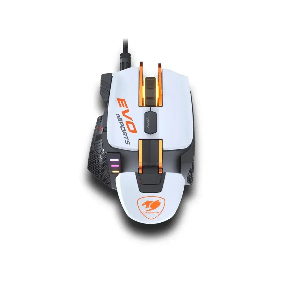 Souris gaming Cougar EVO vue de dessus avec base métallique