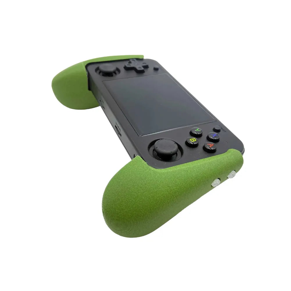 Grip pour console portable RG35XX H avec revêtement anti-glisse et mousse ergonomique.