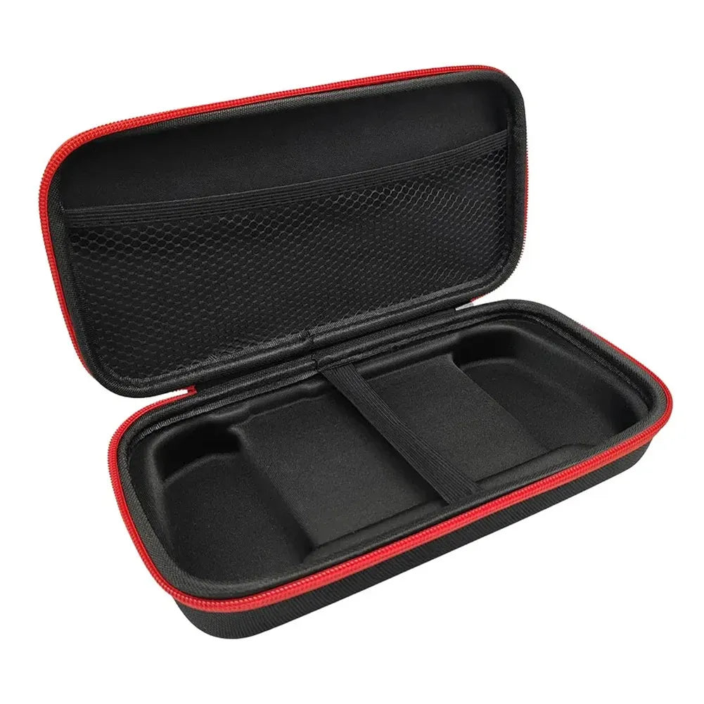 Housse Anbernic RG556 ouverte, étui rigide de protection nomade pour console portable.