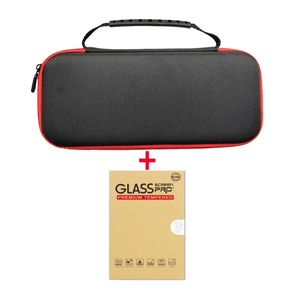 Housse Anbernic RG556 et protection d'écran en verre trempé, ensemble parfait pour joueurs nomades.