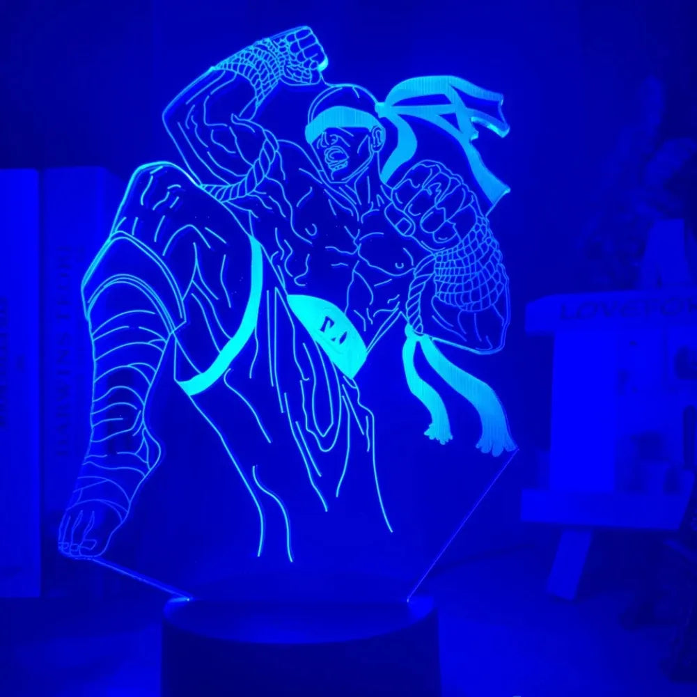 Lampe 3D LED Lee Sin de couleur bleu foncé