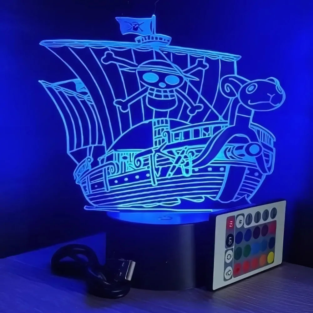 Lampe 3D LED One Piece Vogue Merry couleur bleu foncé