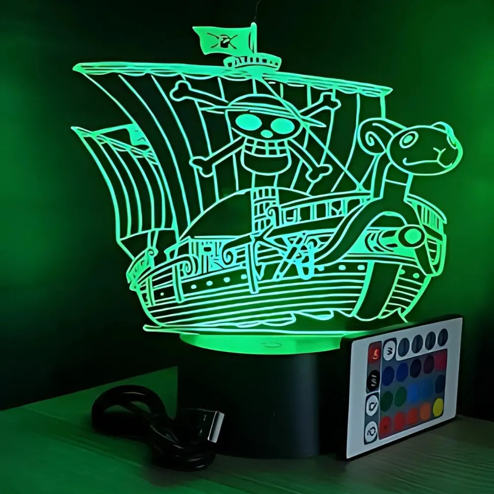 Lampe 3D LED One Piece Vogue Merry couleur vert