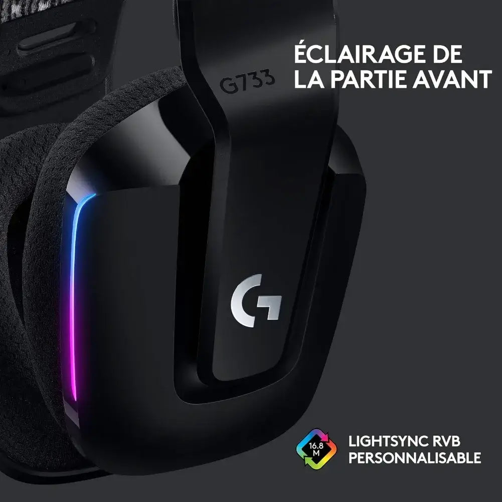 Logitech G733 avec bandeau ajustable et oreillettes en mousse à mémoire