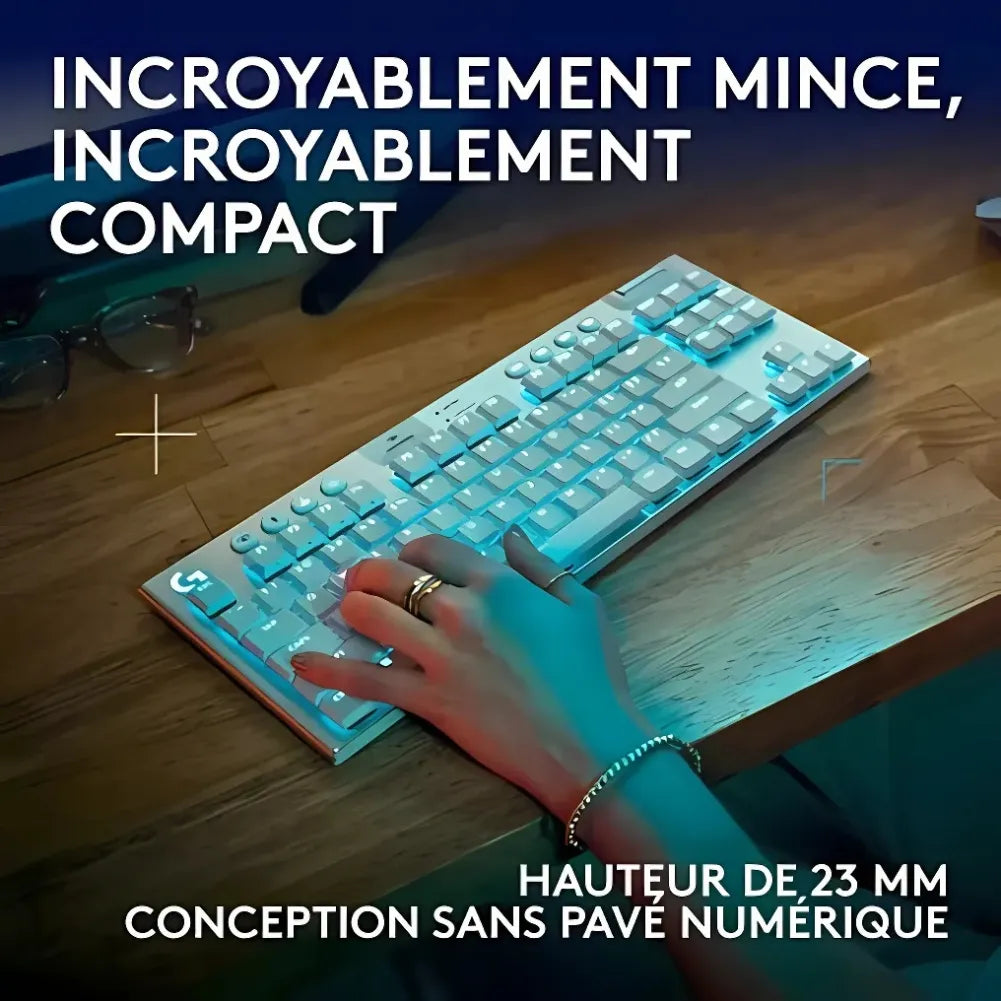 Design élégant en aluminium brossé du Logitech G915 X.