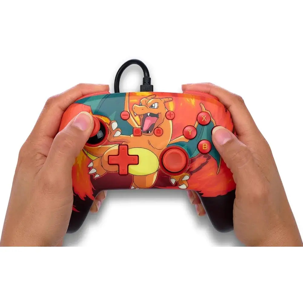 Manette PowerA Switch Dracaufeu avec bouton de capture visible