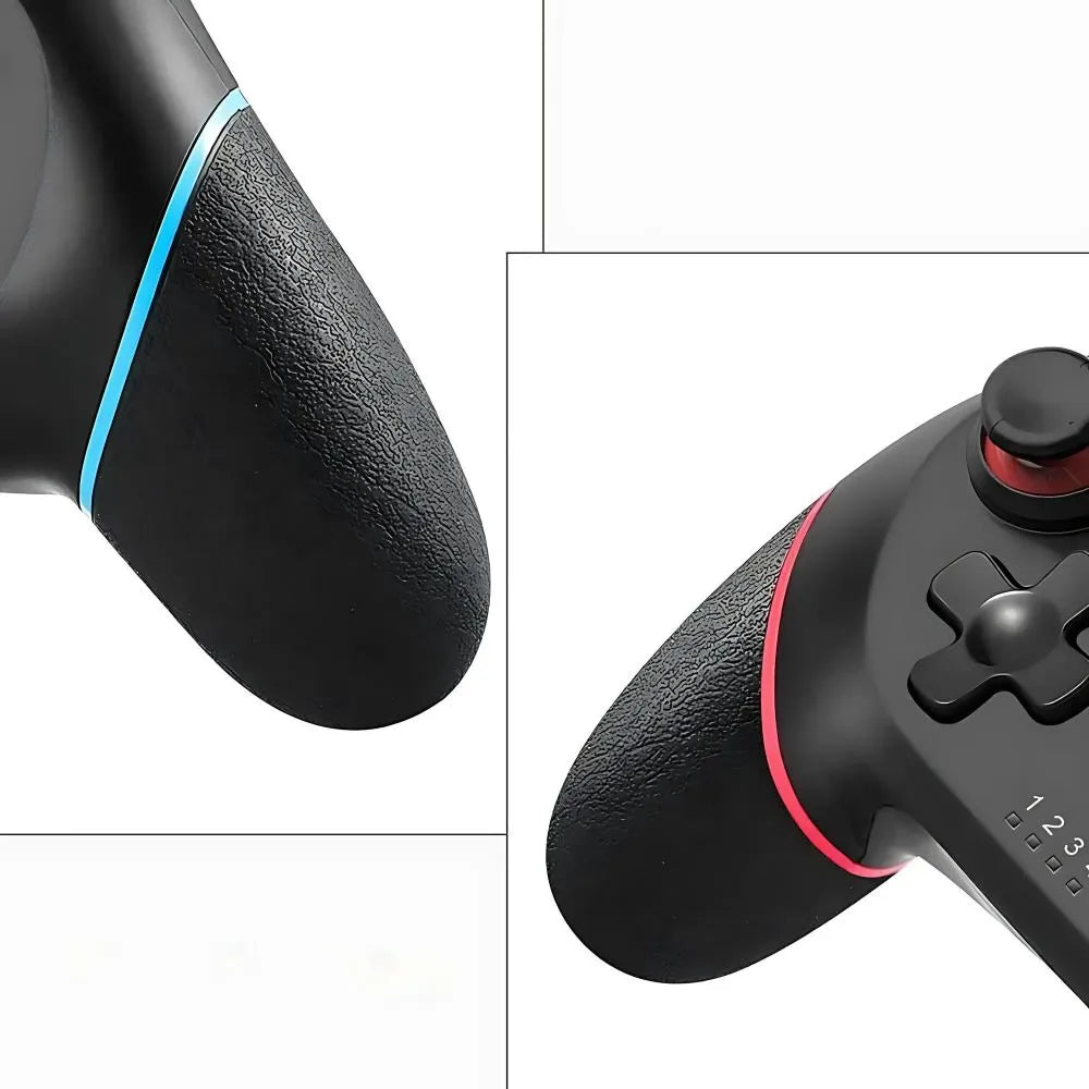 Manette Switch Sans-fil Techtinter de couleur rouge et bleu