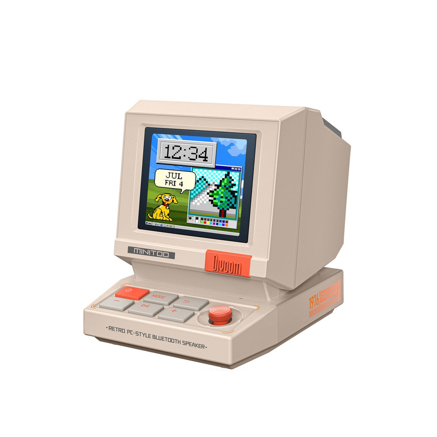 Divoom MiniToo affichant un paysage en pixel art