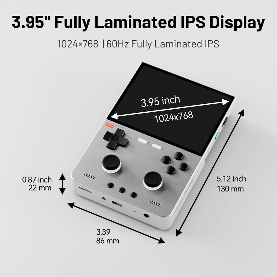 Écran IPS 3,95 pouces 1024×768 entièrement laminé et dimensions de la TrimUI Brick Pro