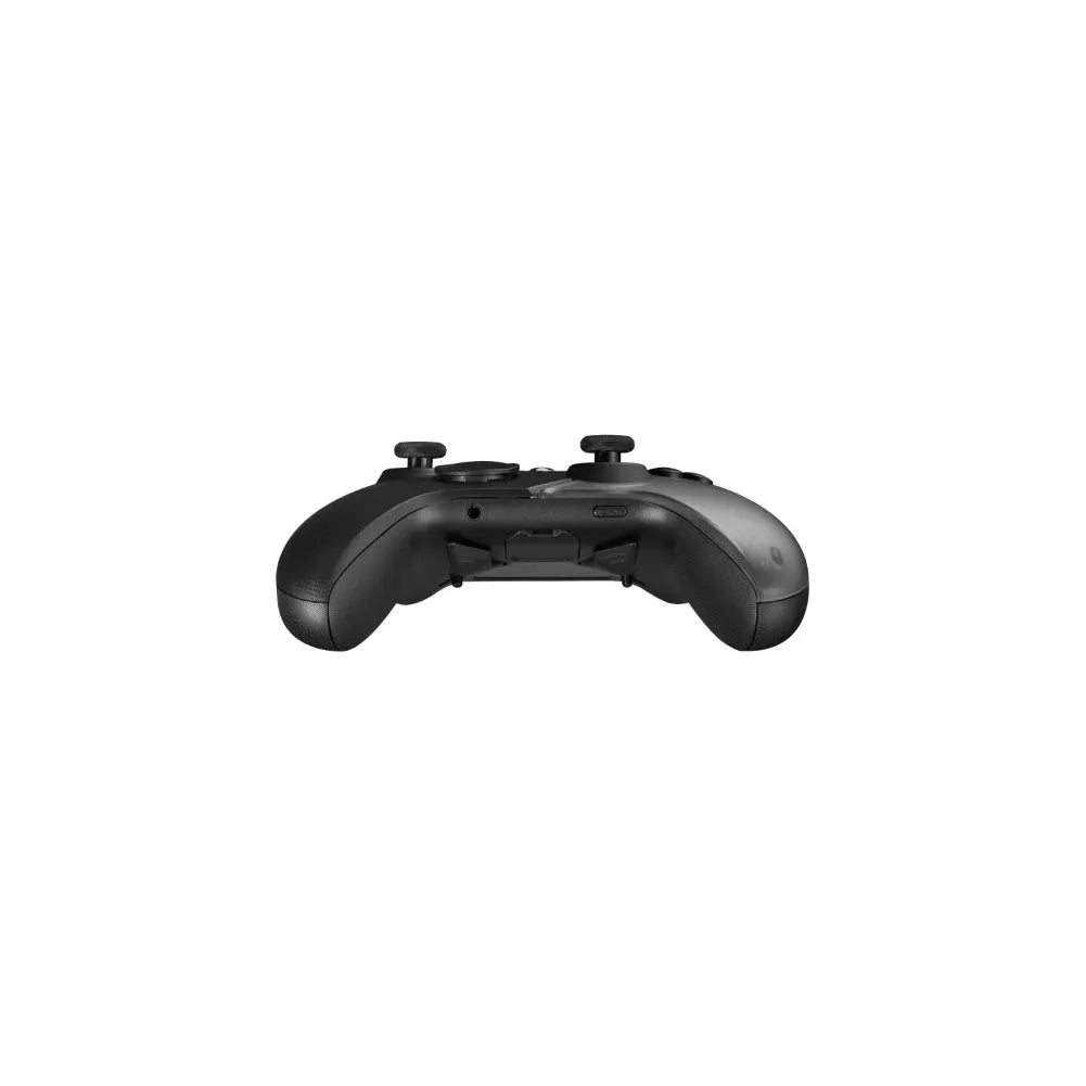 Manette ROG Raikiri Pro vue de dessus, boutons arrière et sticks analogiques en évidence, compatible Xbox et PC.