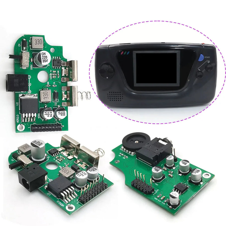 Pre-soldered power and volume boards for Game Gear