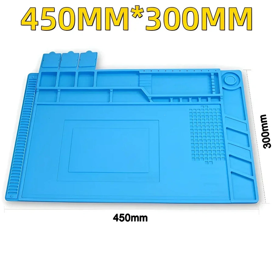 Tapis de soudure en silicone magnétique antistatique pour atelier de réparation — S335 — 450 × 300 mm