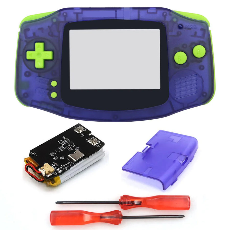 Hispeedido GBA shell with rechargeable battery, sapphire and green — image 22