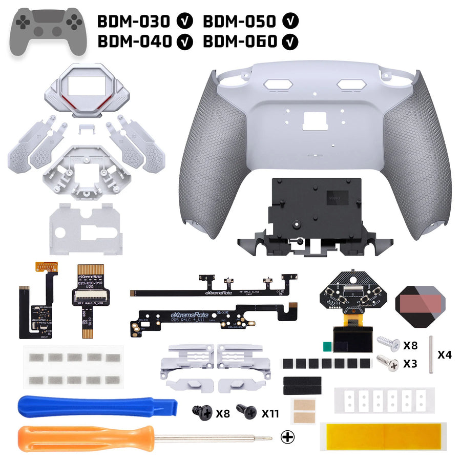 eXtremeRate SPARK back button kit for PS5 controller, White and grey — image 27