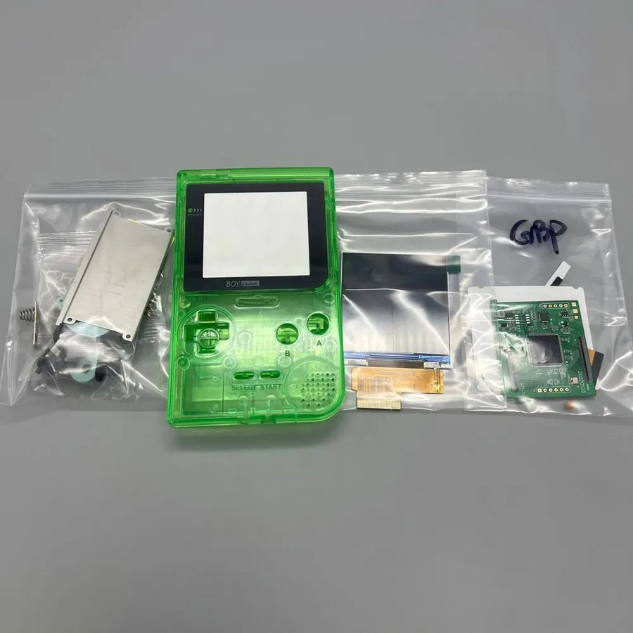 2.6" IPS screen for Game Boy Pocket with shell, translucent green colour — image 27