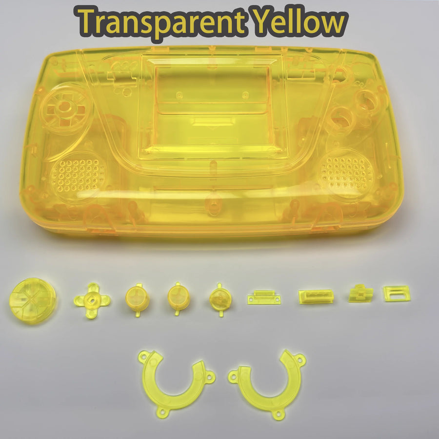Premium-Game-Gear-Gehäuse (transparent gelb) mit Tasten