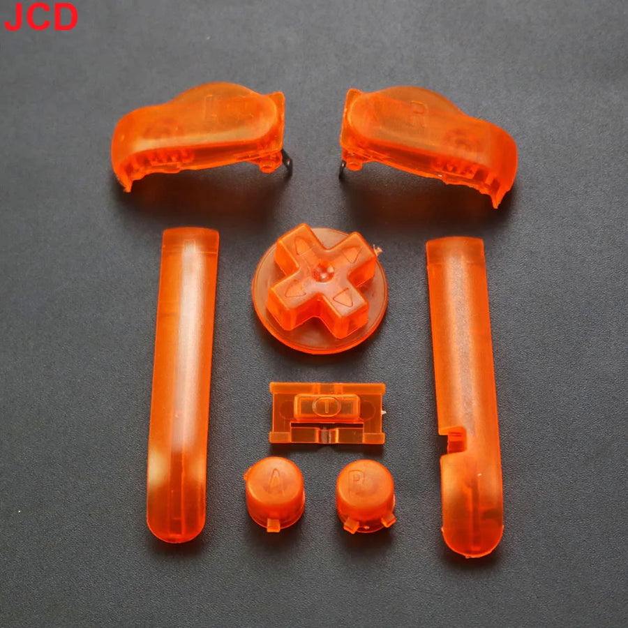 Jeu de boutons de remplacement pour Game Boy Advance : A/B, croix directionnelle et gâchettes L/R — Orange transparent