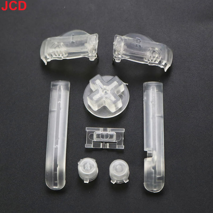 Jeu de boutons de remplacement pour Game Boy Advance : A/B, croix directionnelle et gâchettes L/R — Transparent
