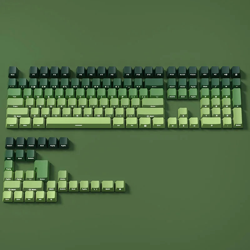 Jeu de keycaps PBT double injection, profil OEM, impression sur la face avant, clavier MX — Matcha
