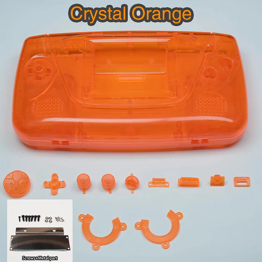 Game-Gear-Gehäuse (transparent orange) mit Tasten