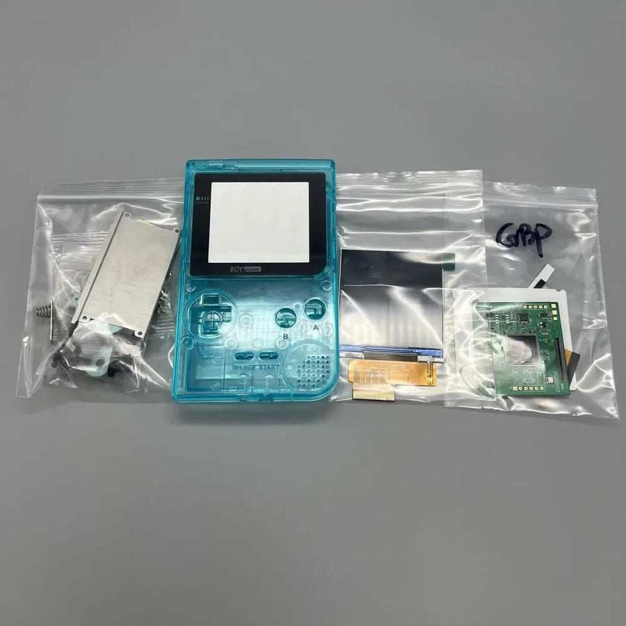 2.6" IPS screen for Game Boy Pocket with shell, translucent blue colour — image 19