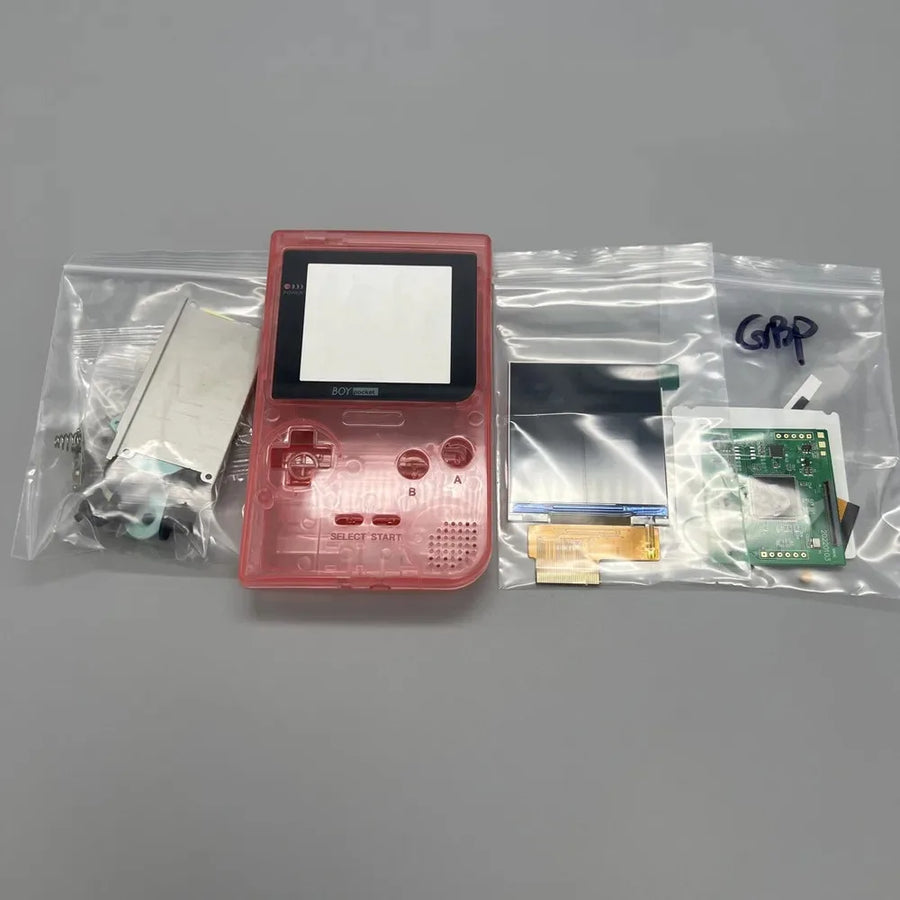 2.6" IPS screen for Game Boy Pocket with shell, translucent pink colour — image 30