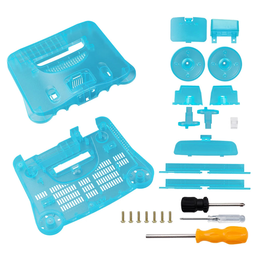 BitFunx translucent shell for N64, glacier blue — image 29