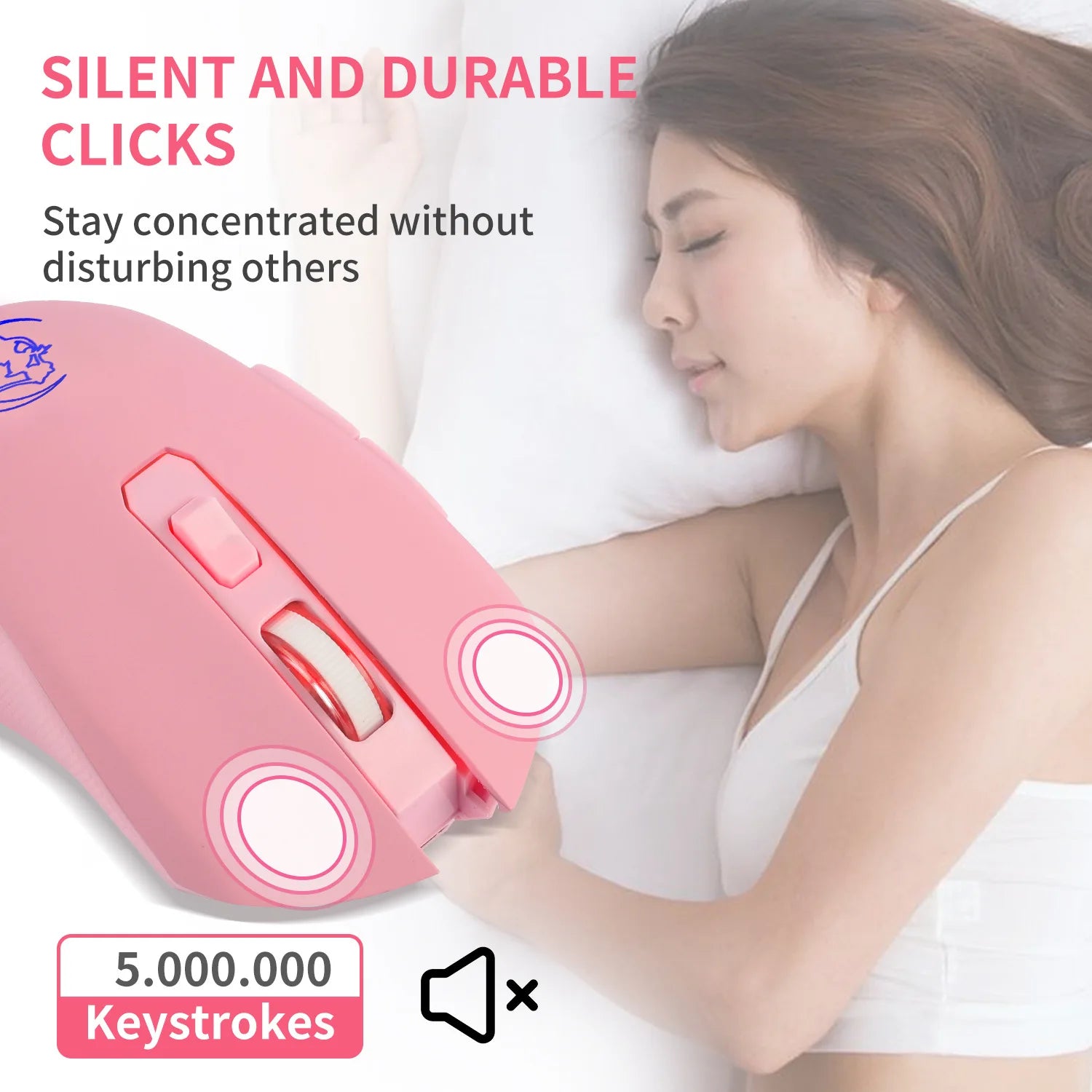 Souris Gaming Rose Sans-fil