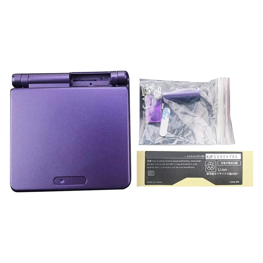 Kit de coque de remplacement complet pour Game Boy Advance SP, avec jeu de boutons et visserie — Violet