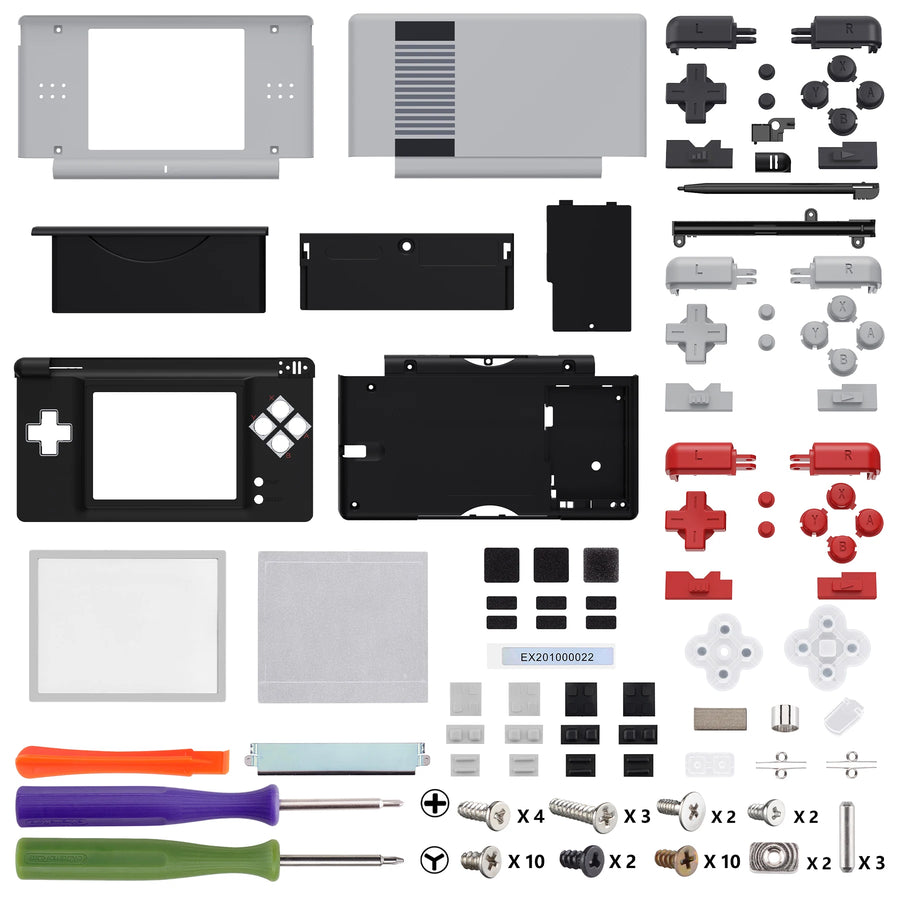 eXtremeRate full shell for DS Lite, grey, black and red colour — image 19