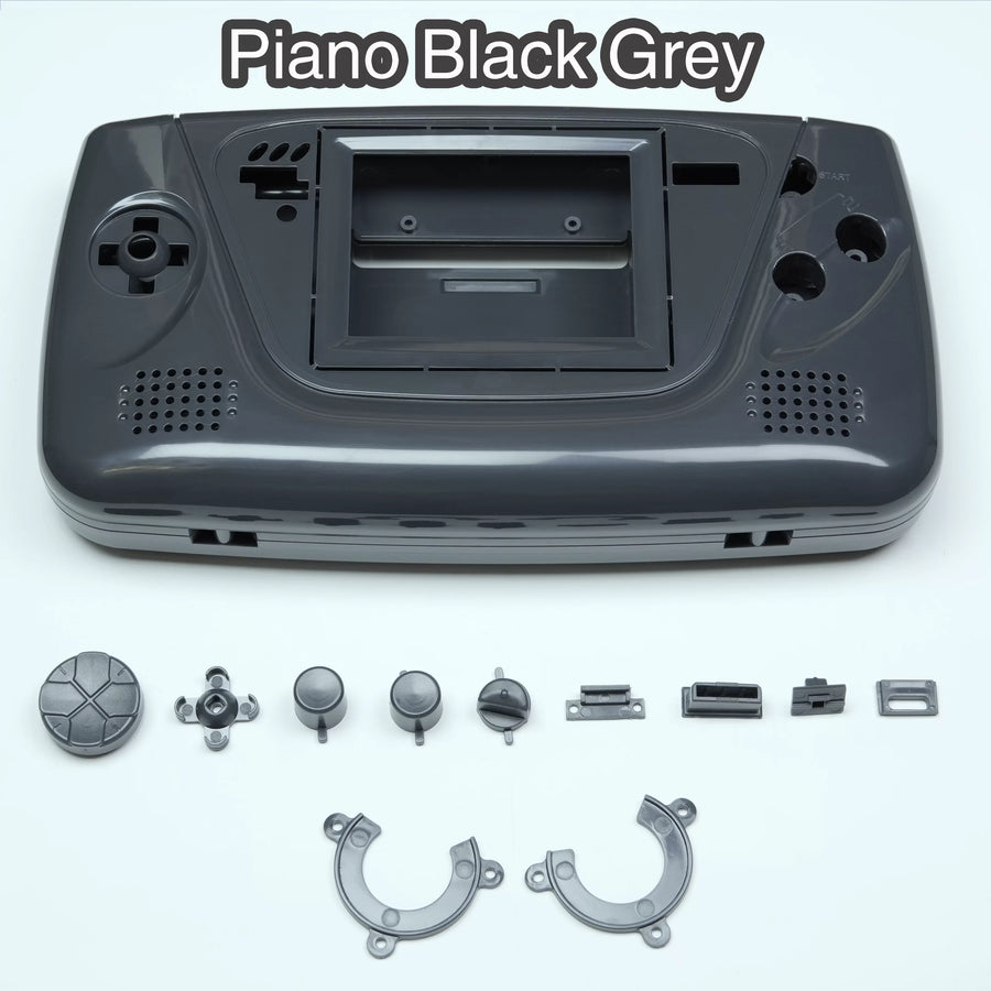 Premium-Game-Gear-Gehäuse (schwarz und grau) mit Tasten