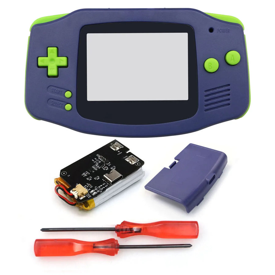 Hispeedido GBA shell with rechargeable battery, blue and green — image 18