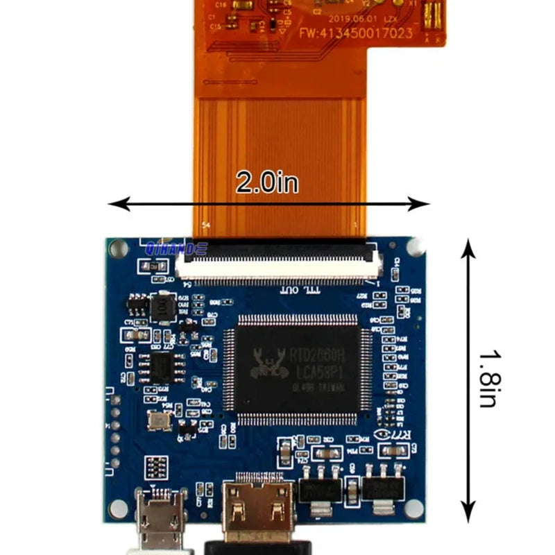 Maße des RG35XX-IPS-Bildschirms und seiner Treiberplatine