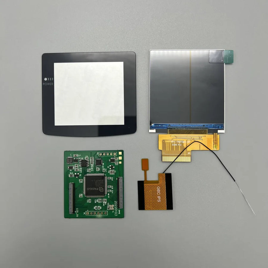 Écran IPS 2,6 pouces de remplacement pour Game Boy Color, avec nappe de connexion et vitre de protection — Sans logo
