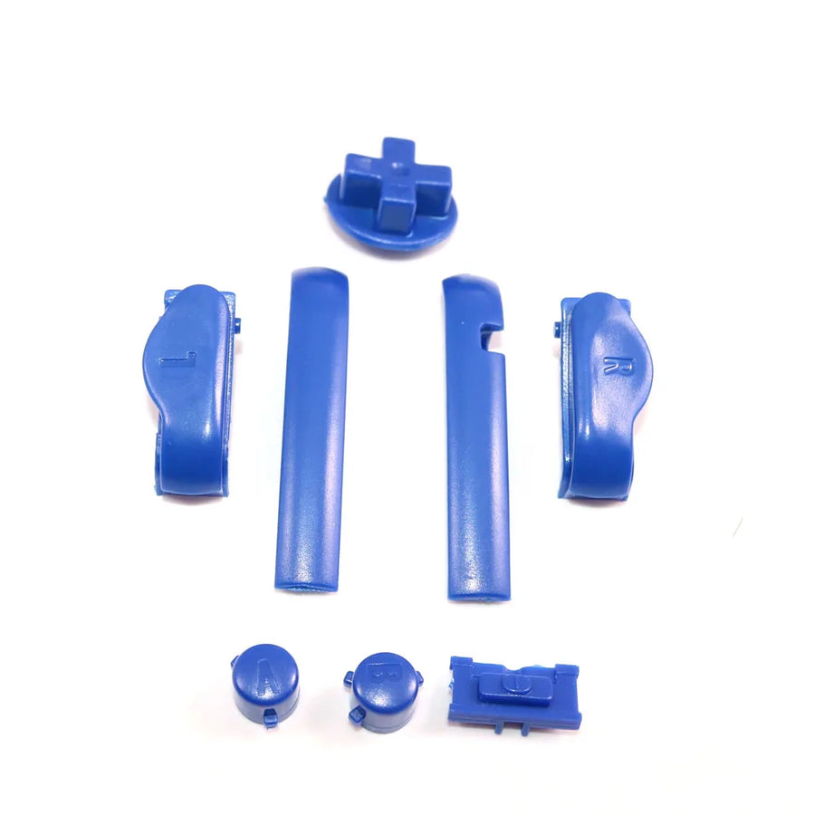 Jeu de boutons de remplacement pour Game Boy Advance : A/B, croix directionnelle et gâchettes L/R — Bleu