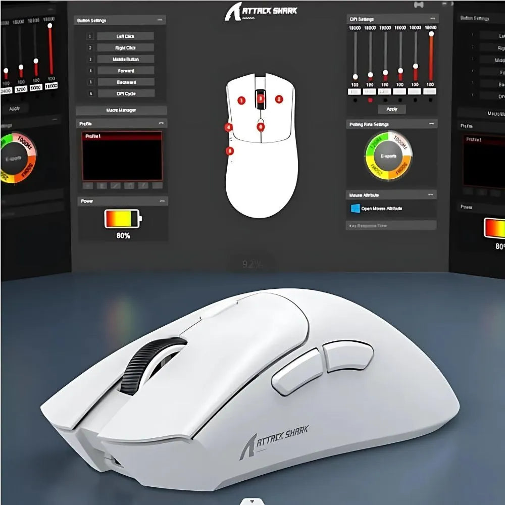 Souris Gamer Attack R1 Blanc Boutons