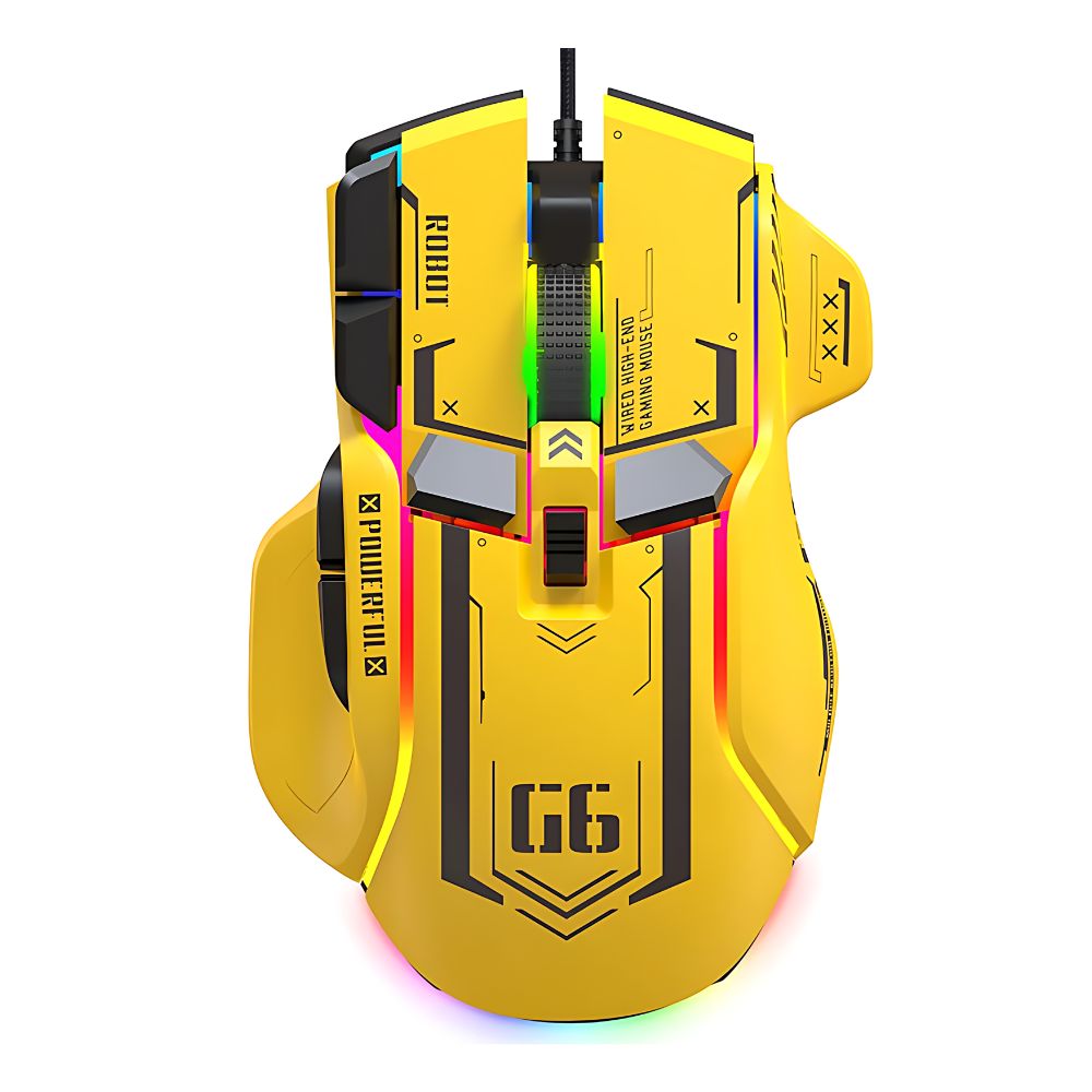 Souris Gaming Mecha Jaune RGB