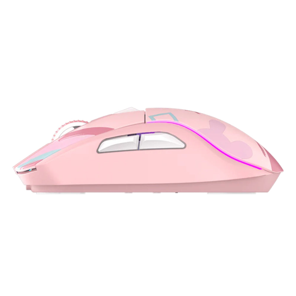 Souris sans-fil dareu A950 cote gauche de couleur rose