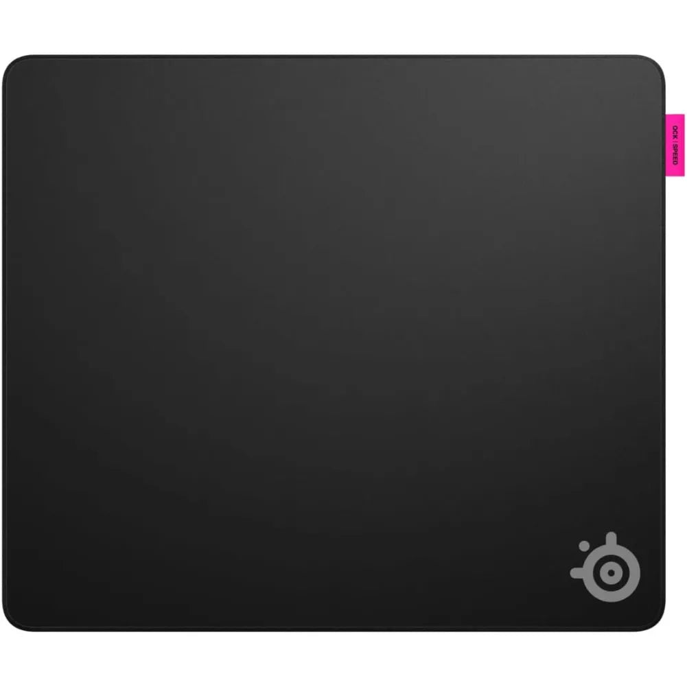 SteelSeries QcK Performance L speed gaming mouse pad 490x420 mm with anti-fray stitched edges.