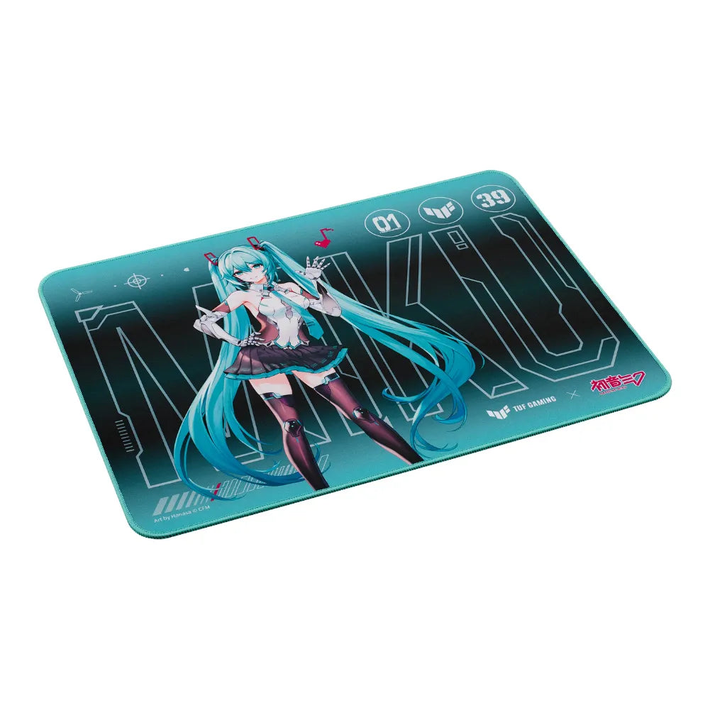 TUF Gaming P1 Hatsune Miku Edition mouse pad with vibrant design and durable surface for gamers.