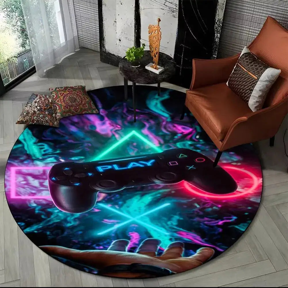 tapis de sol gamer rond sous chaise gaming