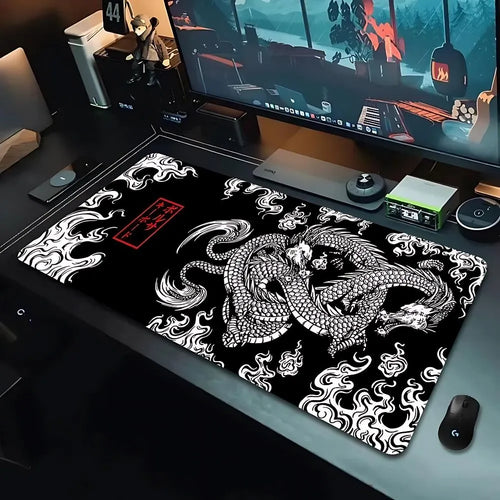 XXL Japanese Dragon Mouse Pad - Comfort and Style