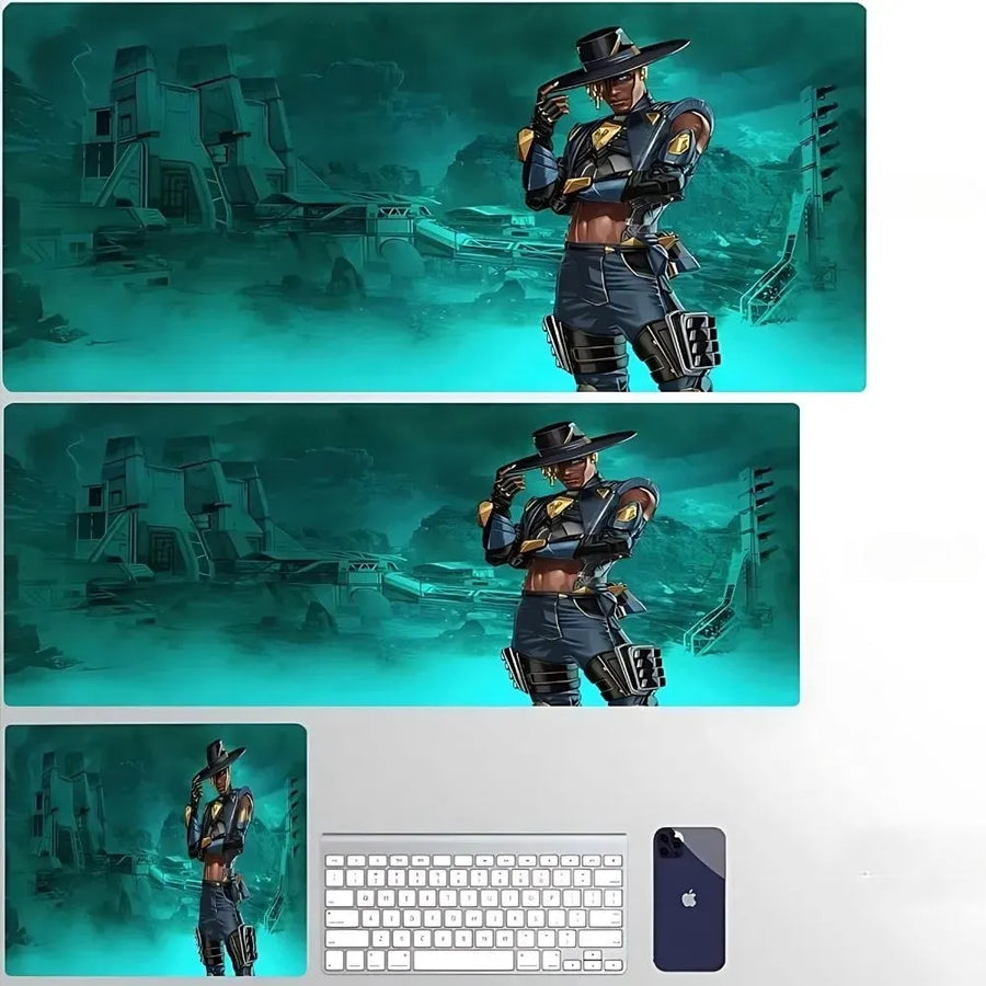 Tapis de souris XXL Apex Legends, coloris bleu, grand format pour bureau