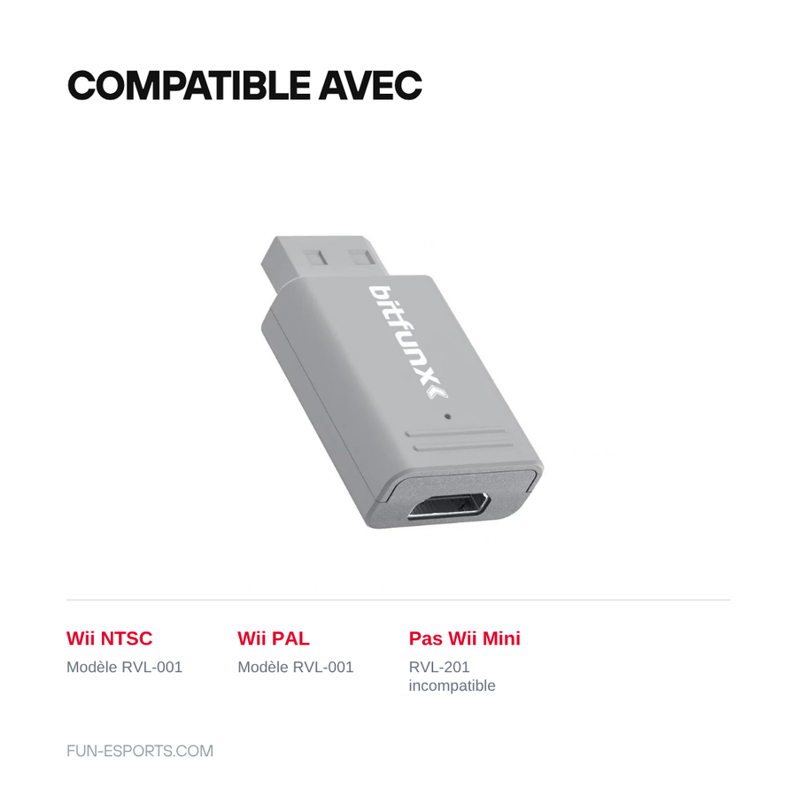 HDMI-Adapter für Wii, kompatibel mit Wii RVL-001 NTSC und PAL, nicht kompatibel mit Wii Mini RVL-201