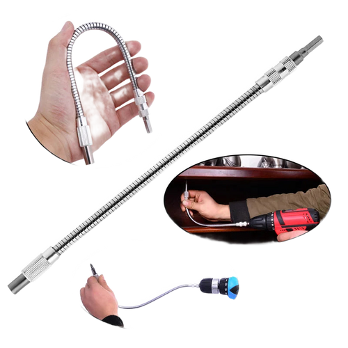 300 mm flexible shaft for 6.35 mm bits — angled screwdriving