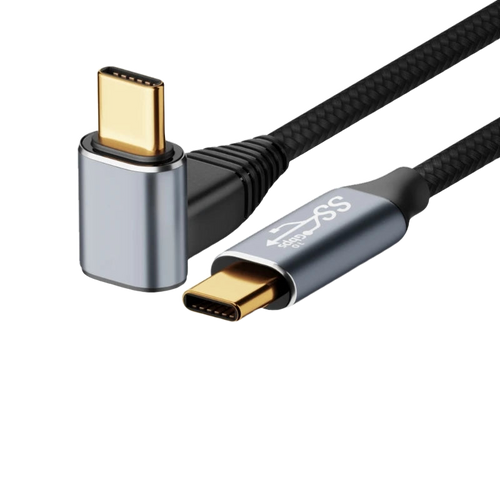 Um 90° gewinkeltes USB-C-Kabel 100 W — Laden und Daten für Handheld-Konsolen